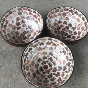 Juego de tazones de cáscara de coco ecológico Premium hecho a mano, laca roja brillante, cuchara de gran tamaño, cubiertos para uso comercial de alimentos - Product Image 5