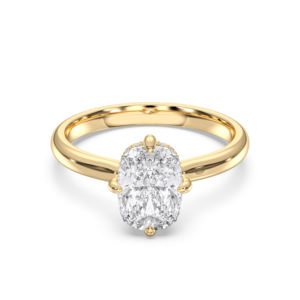 Coussin et coupe ronde 2.13 carats E-F/VVS-VS Moissanite diamant Prong Set solitaire bague de fiançailles en or massif pour les femmes - Product Image 1