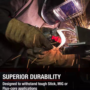 Guantes de trabajo de cuero de vaca de la mejor calidad 2025 Guantes de seguridad de soldadura y uso diario de estilo liso - Product Image 4