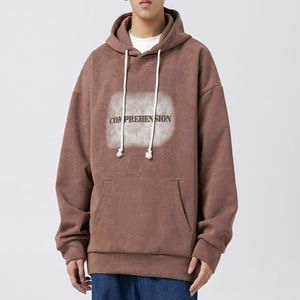 2025 nouvelle marque à la mode à la mode poids lourd lavé à l'acide hiver 100% coton doublé coupe ample hip-hop sweat à capuche décontracté pour unisexe - Product Image 2