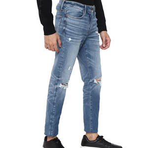 Vaqueros rasgados ajustados y ligeros con estilo para hombre, detalles desgastados con cómodas piernas cónicas, estilo informal - Product Image 5