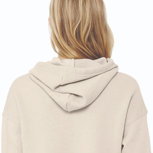 Sudadera con capucha y cremallera para mujer, 100% algodón, ligera, deportiva, con logo personalizado 2026, top corto y ajuste ceñido para invierno - Product Image 5