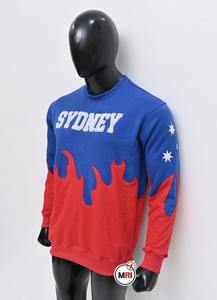 Vente en gros 100% sweat molleton en coton bicolore flamme détresse broderie respirant durable manches longues vêtements uniques - Product Image 4