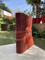 Journal en cuir artisanal vintage à couverture rigide, reliure à feuilles mobiles, gravure mandala, fermeture en pierre de labradorite - pour écrivains et artistes