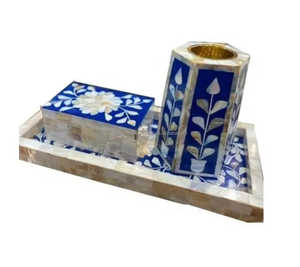 Juego de Bakhoor de perla madre de alta calidad, caja de bandeja de trabajo con incrustaciones de fregona, quemador de incienso, té, loto, Ramadán, regalos, decoración del hogar, directo de la India - Product Image 3