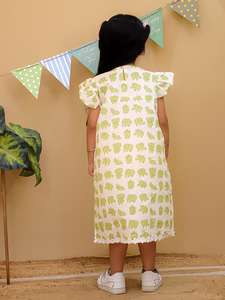 Venta al por mayor de vestidos de algodón para niños Casual cuello redondo vestidos de manga corta vestido de verano para niñas - Product Image 5