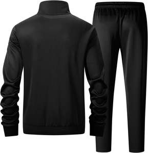 Ensembles de survêtement 2 pièces décontracté pour hommes, veste à fermeture éclair complète et pantalon de survêtement à manches longues, tenues de sport - Product Image 2