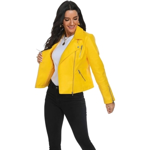 Veste en cuir pour femme, style nouveau, hiver, respirante, manches longues, couleur et logo personnalisables - Product Image 3