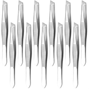 Pinzas de Acero Inoxidable con Punta Inclinada Personalizadas para Eliminar Vello Encarnado y Fino, Pinzas para Cejas de Mujer - Duraderas - Product Image 1