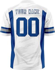 Vente en gros Maillot de football américain unisexe personnalisable avec broderie Logo & Nom T-shirts Design USA Taille à manches courtes Longueur - Product Image 6