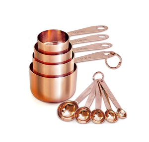 Cuchara medidora de cobre con espejo, cuchara para hornear y cocinar, medida de harina, cuchara medidora de 4 tazas - Product Image 2