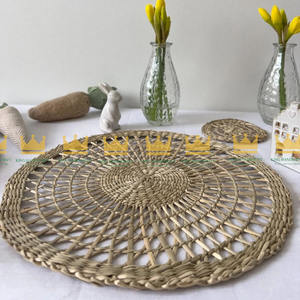 Handmade Natural Seagrass Tablemat <b>Placemat</b> Handmade Straw <b>Placemats</b> Dining Table Decor and Coasters - Product Image 1