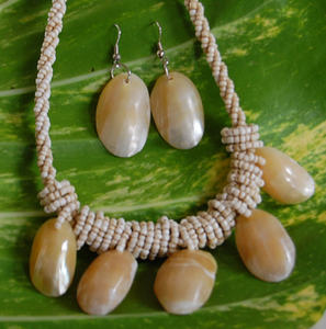 <b>shell</b> set jewelry products art <b>shell</b> set <b>jewellery</b> Motive pearlise natural Size 35/20mm <b>shell</b> jewelry necklace pier set art - Product Image 4