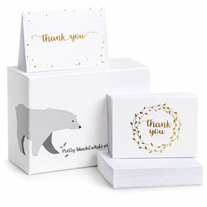 Biglietti di ringraziamento 2 disegni di note di ringraziamento vuote e buste autosigillanti Set fisso da dare ringraziamento per matrimonio, sposa - Product Image 1
