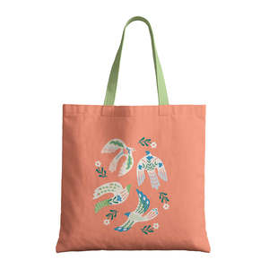 Bird Art Canvas Tote <b>Bag</b> Customizable <b>Medium</b> Beach <b>Bag</b> Linen Organic Cotton Long Rope Handle for Daily Use Advertising Gifts - Product Image 5