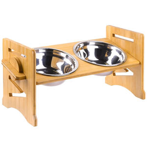 Double gamelles surélevées en acier inoxydable pour animaux de compagnie, 4 hauteurs réglables, support de gamelle pour chien, vente en gros - Product Image 5