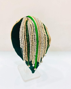 Bandeau tendance fait main avec des perles et un design coloré pour femmes et filles, accessoires de cheveux tendance, léger et confortable - Product Image 2