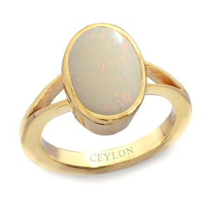 Ceylon Gems Australian <b>Opal</b> Zoya Panchdhatu <b>Ring</b> 9.3CTS or 10.25Ratti Oval Stone - Product Image 1
