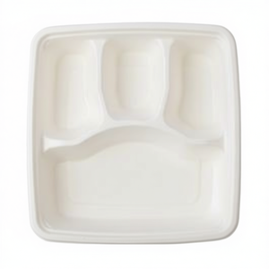 Barquette repas jetable 9'' à 4 compartiments pour un contrôle individuel des portions - Product Image 1