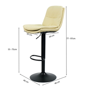 GAKJB-673 Contemporary <b>Bar</b> <b>Stool</b> with <b>Adjustable</b> Height Faux Leather Cushion Simple Design for Farmhouse or <b>Bar</b> Use - Product Image 4