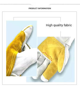 Guantes protectores de cuero de vaca de alta calidad 2025 Guantes de soldadura resistentes a la abrasión de Seguridad Premium para uso diario - Product Image 3