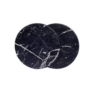 <b>Black</b> Natural Marble Drink <b>Coasters</b> Set Modern Rustic Round Table Protector for Home Decor - Product Image 4