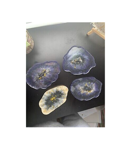 Sous-verres en résine époxy artisanale de luxe avec des pièces d'art élégantes pour la décoration intérieure et une protection élégante des boissons - Product Image 6