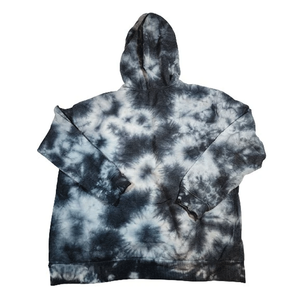 Sudadera con capucha de diseño personalizado unisex para hombre, jersey básico con bolsillo frontal, estampado lavado de mezcla de algodón teñido con lazo en blanco y negro para invierno - Product Image 2