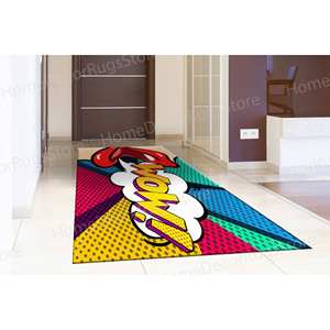 Vibrant Printed <b>Rug</b>: Modern, Colorful, and Stylish Home Accent,Chenille <b>Rug</b> - Product Image 4