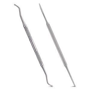 2 Pieces <b>Nail</b> File and Lifter With Storage <b>Case</b>, Stainless Steel Double Sided Grade <b>Nail</b> Cleaner Tool Cuticle Pushers - Product Image 1