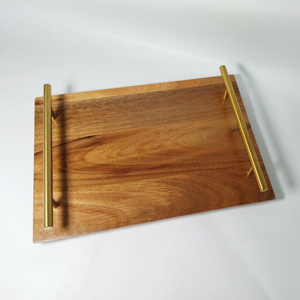 Plateau en bois Plateau de présentation de pâtisserie Plateau en bambou et en bois avec poignées - Product Image 6