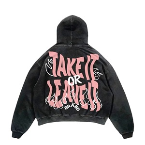 Vêtements personnalisés unisexe, vêtements de rue, sweat-shirt 100% coton, sweats à capuche surdimensionnés pour hommes, style hip hop, numérique pour l'hiver - Product Image 2