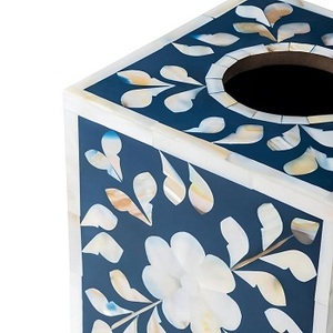Luxury Wood Handmade Eco-Friendly Modern Bone Inlay <b>Tissue</b> Box Holder with Natural Shape for Sale in Bulk India Home Decoration - Product Image 4