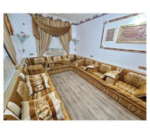 Design d'intérieur Majlis arabe, design classique moderne, ensemble élégant pour salon, sièges d'angle luxueux, design gain de place - Product Image 1