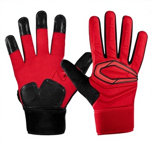 Black Ultra <b>Sticky</b> Silicone Coating Youth Synthetic Leather American Football Gloves - Product Image 1