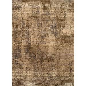 Uvenuti Beige <b>Brown</b> Hand Knotted <b>Wool</b> Rug AKWL-13025 Abstract New Rectangle Carpet for Home for Living Hallway Entryway Puzzle - Product Image 1