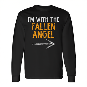 Camiseta de manga larga Fallen Angel, disfraz de Halloween, camisa a juego para parejas, impresión digital, estilo clásico - Product Image 2
