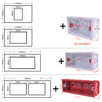 FR UE Reino Unido Socket TV Network SA Socket Tipo C USB 1 2 3 4 Gang 2 Way Push Reset Botón Interruptor Panel de vidrio DIY Combinación gratis