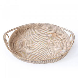 Bandeja de Servicio Decorativa de Ratán Natural de Alta Calidad, Hecha a Mano, Ecológica, con Asa, Color Personalizado, Acabado Pulido - Product Image 6