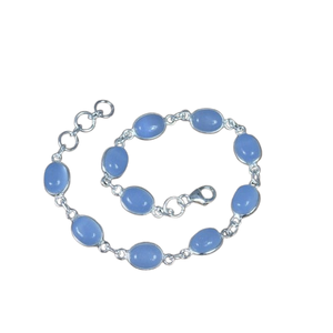 Calcédoine pierres précieuses Bracelet bijoux pour femmes argent Boho Style bijoux 925 en argent Sterling tendance Bracelet fait main cadeau pour - Product Image 1