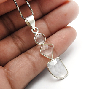 จี้อัญมณีคริสตัลใสสำหรับปาร์ตี้วันเกิด925เงินสเตอร์ลิงดีไซน์ไม่เหมือนใครเครื่องประดับแฮนด์เมดทันสมัยคลาสสิก - Product Image 4