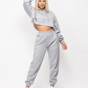 Ensembles de jogging d'entraînement deux pièces personnalisés pour femmes en vente Jogging imprimé à capuche avec sweat à capuche Design de couleur personnalisé - Product Image 1