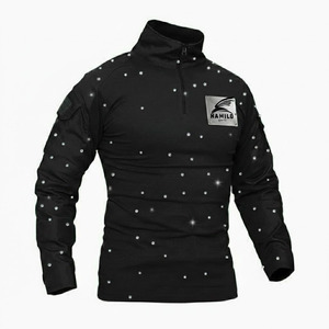 OEM Service Custom <b>Logo</b> Long Sleeve Gym Compression Shirt 100% Cotton Solid Pattern - Product Image 3