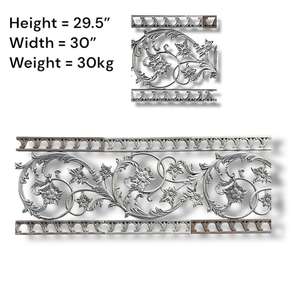 Barandilla Moderna de Hierro Fundido y Aluminio Decorativa EBM-2581 de Balaji Metals, Diseño Floral, Acabado Pulido Gris Brillante, para Balcón, Escalera, Puertas 5 - Product Image 4