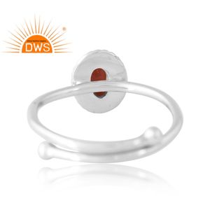 Diseño de textura 925 anillo de piedras preciosas de granate Natural de plata joyería personalizada para mujer regalo para ella - Product Image 2