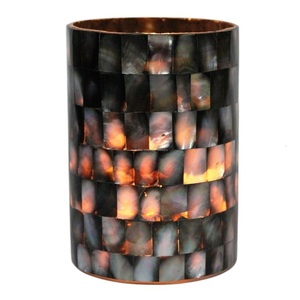 Black Transparent MOP Metal <b>Tea</b> <b>Light</b> <b>Holder</b> Clear Glass Home Decor Handmade IHA Brand Model IHACA342 Valentine's Day Easter - Product Image 1