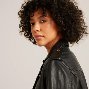 Women's Handmade Oversize Bomber Jacket <b>Genuine</b> Lambskin Leather Casual Winter Wear <b>Nylon</b> Lining Eco-Friendly - Product Image 3