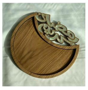 Vente d'usine Royal Artisans, cadeau de Ramadan et de l'Aïd, plateau de service à dessert rond en bois d'acacia sur mesure, incrustation de nacre naturelle - Product Image 5