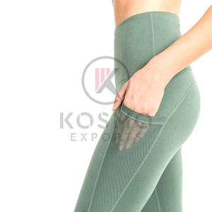 กางเกงเลกกิ้งเอวสูงสำหรับผู้หญิงเลกกิ้งออกกำลังกายเล่นกีฬาโยคะผ้าโพลีเอสเตอร์เนื้อนุ่มออกแบบได้ตามต้องการ - Product Image 4