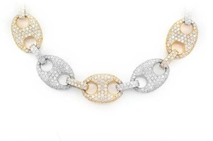 Antiguo Mariner Link Hip Hop collar de cadena 10K Oro dos tonos Moissanite boda Iced cadena cubana mujer chapado en oro 24 pulgadas - Product Image 2